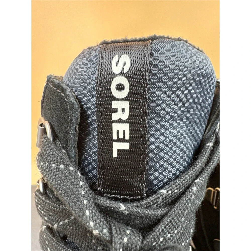 SOREL WOMEN'S KINETIC IMPACT CONQUEST PLUS WATERPROOF BOOT SUEDE BLACK SIZE 6